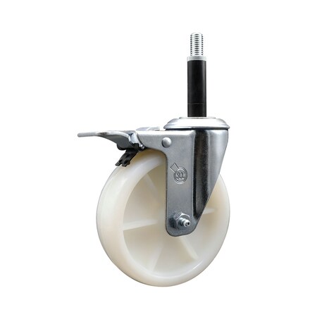 Service Caster 5'' SS Nylon Swivel 3/4'' Expand Stem Caster Total Lock Brake SCC-SSEXTTL20S514-NYS-34